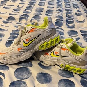 Nike White and Neon Yellow Sneakers